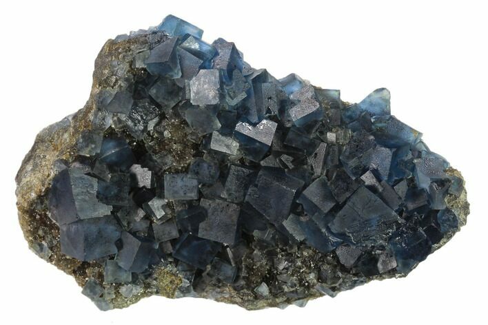 Blue Cubic Fluorite on Quartz - China #132772